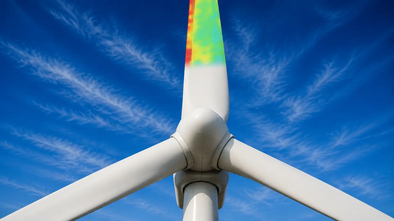 Wind turbine blade with pressure map overlay